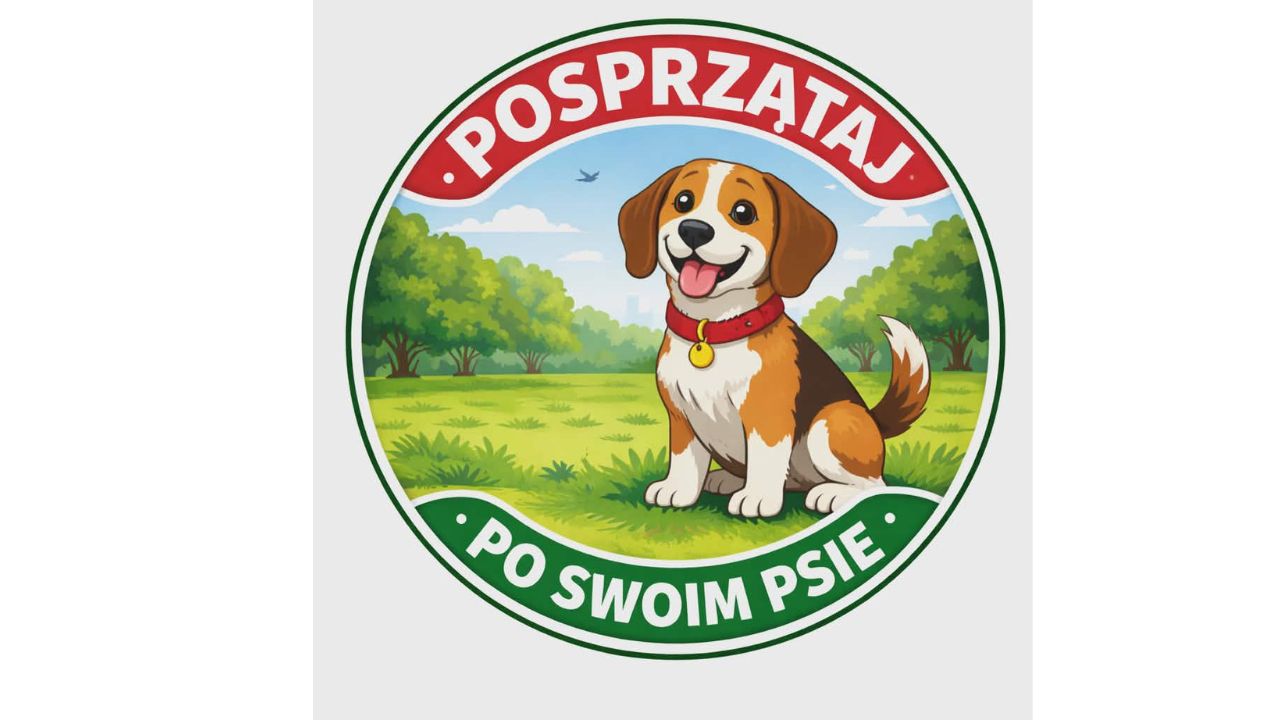 Grafika przedstawia psa